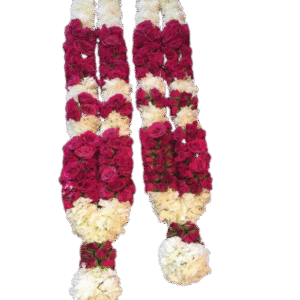 Luxurious Floral Wedding Garlands with Roses and Baby’s Breath