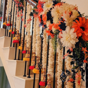 stairs decoation garlands