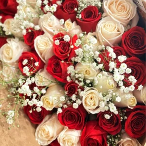 Red And White Roses Bouquet