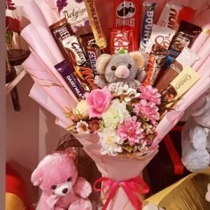 Chocolate Bouquet With Teddy Bear